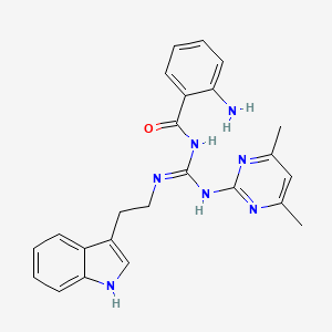 molecular formula C24H25N7O B15018048 2-amino-N-[(Z)-[(4,6-dimethylpyrimidin-2-yl)amino]{[2-(1H-indol-3-yl)ethyl]amino}methylidene]benzamide 