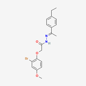 2-(2-bromo-4-methoxyphenoxy)-N'-[(1E)-1-(4-ethylphenyl)ethylidene]acetohydrazide