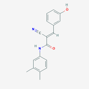 molecular formula C18H16N2O2 B15018054 (2E)-2-cyano-N-(3,4-dimethylphenyl)-3-(3-hydroxyphenyl)prop-2-enamide 