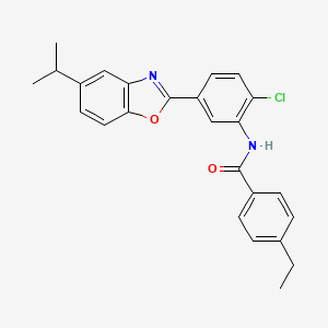 N-{2-chloro-5-[5-(propan-2-yl)-1,3-benzoxazol-2-yl]phenyl}-4-ethylbenzamide