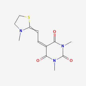 1,3-Dimethyl-5-[2-(3-methyl-1,3-thiazolidin-2-ylidene)ethylidene]pyrimidine-2,4,6(1H,3H,5H)-trione
