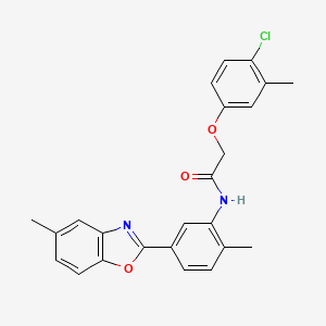 molecular formula C24H21ClN2O3 B15018083 2-(4-chloro-3-methylphenoxy)-N-[2-methyl-5-(5-methyl-1,3-benzoxazol-2-yl)phenyl]acetamide 