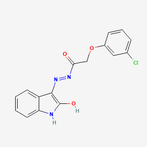 molecular formula C16H12ClN3O3 B15018087 2-(3-chlorophenoxy)-N'-[(3Z)-2-oxo-1,2-dihydro-3H-indol-3-ylidene]acetohydrazide 