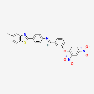 N-{(E)-[3-(2,4-dinitrophenoxy)phenyl]methylidene}-4-(5-methyl-1,3-benzothiazol-2-yl)aniline