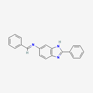 molecular formula C20H15N3 B15018118 Benzimidazole, 2-phenyl-5-benzylideneamino- 