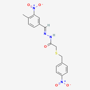 N'-[(E)-(4-methyl-3-nitrophenyl)methylidene]-2-[(4-nitrobenzyl)sulfanyl]acetohydrazide