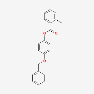 molecular formula C21H18O3 B15018153 4-(Benzyloxy)phenyl 2-methylbenzoate 