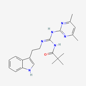 N-[(Z)-[(4,6-dimethylpyrimidin-2-yl)amino]{[2-(1H-indol-3-yl)ethyl]amino}methylidene]-2,2-dimethylpropanamide