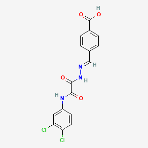 4-[(E)-(2-{[(3,4-dichlorophenyl)amino](oxo)acetyl}hydrazinylidene)methyl]benzoic acid