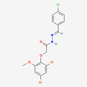 N'-[(E)-(4-chlorophenyl)methylidene]-2-(2,4-dibromo-6-methoxyphenoxy)acetohydrazide