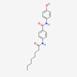 molecular formula C21H26N2O3 B15018178 N-(4-hydroxyphenyl)-4-(octanoylamino)benzamide 