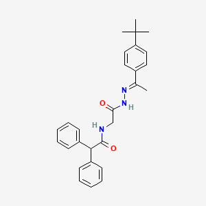 molecular formula C28H31N3O2 B15018185 N-({N'-[(1E)-1-(4-Tert-butylphenyl)ethylidene]hydrazinecarbonyl}methyl)-2,2-diphenylacetamide 