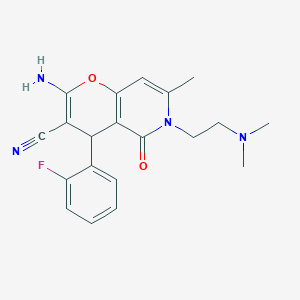 2-amino-6-[2-(dimethylamino)ethyl]-4-(2-fluorophenyl)-7-methyl-5-oxo-5,6-dihydro-4H-pyrano[3,2-c]pyridine-3-carbonitrile