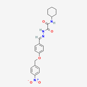 N-cyclohexyl-2-[(2E)-2-{4-[(4-nitrobenzyl)oxy]benzylidene}hydrazinyl]-2-oxoacetamide