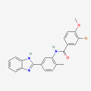 molecular formula C22H18BrN3O2 B15018204 N-[5-(1H-benzimidazol-2-yl)-2-methylphenyl]-3-bromo-4-methoxybenzamide 