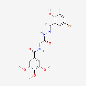 molecular formula C20H22BrN3O6 B15018218 N-({N'-[(E)-(5-Bromo-2-hydroxy-3-methylphenyl)methylidene]hydrazinecarbonyl}methyl)-3,4,5-trimethoxybenzamide 