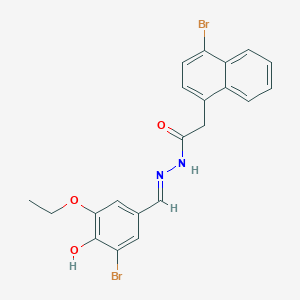 molecular formula C21H18Br2N2O3 B15018235 N'-[(E)-(3-bromo-5-ethoxy-4-hydroxyphenyl)methylidene]-2-(4-bromonaphthalen-1-yl)acetohydrazide 