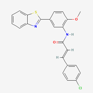 (2E)-N-[5-(1,3-benzothiazol-2-yl)-2-methoxyphenyl]-3-(4-chlorophenyl)prop-2-enamide