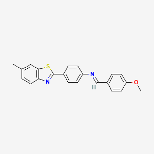 molecular formula C22H18N2OS B15018253 N-[(E)-(4-methoxyphenyl)methylidene]-4-(6-methyl-1,3-benzothiazol-2-yl)aniline 