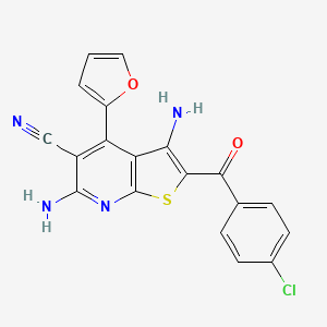 3,6-Diamino-2-[(4-chlorophenyl)carbonyl]-4-(furan-2-yl)thieno[2,3-b]pyridine-5-carbonitrile