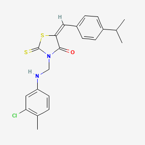 (5E)-3-{[(3-chloro-4-methylphenyl)amino]methyl}-5-[4-(propan-2-yl)benzylidene]-2-thioxo-1,3-thiazolidin-4-one