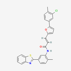 (2E)-N-[5-(1,3-benzothiazol-2-yl)-2-methylphenyl]-3-[5-(3-chloro-4-methylphenyl)furan-2-yl]prop-2-enamide