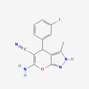 molecular formula C14H11IN4O B15018285 6-Amino-4-(3-iodophenyl)-3-methyl-1,4-dihydropyrano[2,3-c]pyrazole-5-carbonitrile 