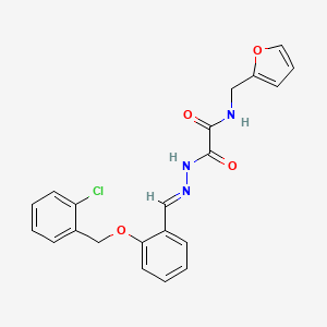 2-[(2E)-2-{2-[(2-chlorobenzyl)oxy]benzylidene}hydrazinyl]-N-(furan-2-ylmethyl)-2-oxoacetamide