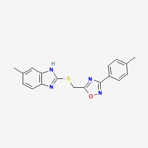 5-methyl-2-({[3-(4-methylphenyl)-1,2,4-oxadiazol-5-yl]methyl}sulfanyl)-1H-benzimidazole