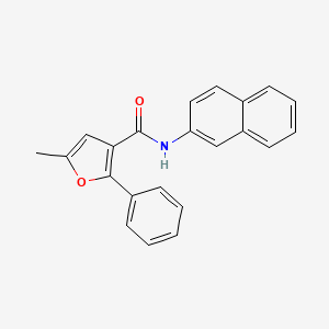 molecular formula C22H17NO2 B15018301 5-methyl-N-(naphthalen-2-yl)-2-phenylfuran-3-carboxamide 