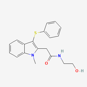 N-(2-Hydroxyethyl)-2-[1-methyl-3-(phenylsulfanyl)-1H-indol-2-yl]acetamide