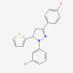 1-(3-fluorophenyl)-3-(4-fluorophenyl)-5-(thiophen-2-yl)-4,5-dihydro-1H-pyrazole