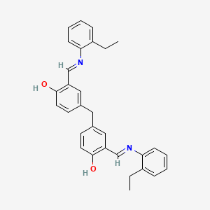 molecular formula C31H30N2O2 B15018325 2-{[(2-Ethylphenyl)imino]methyl}-4-(3-{[(2-ethylphenyl)imino]methyl}-4-hydroxybenzyl)phenol 