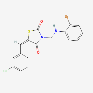 molecular formula C17H12BrClN2O2S B15018335 (5E)-3-{[(2-Bromophenyl)amino]methyl}-5-[(3-chlorophenyl)methylidene]-1,3-thiazolidine-2,4-dione 