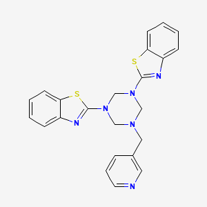 molecular formula C23H20N6S2 B15018393 2,2'-[5-(Pyridin-3-ylmethyl)-1,3,5-triazinane-1,3-diyl]bis(1,3-benzothiazole) 