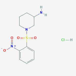 molecular formula C11H16ClN3O4S B1501840 1-((2-Nitrophenyl)sulfonyl)piperidin-3-amine hydrochloride 