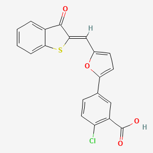 molecular formula C20H11ClO4S B15018401 2-chloro-5-{5-[(Z)-(3-oxo-1-benzothiophen-2(3H)-ylidene)methyl]furan-2-yl}benzoic acid 