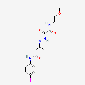 (3E)-N-(4-iodophenyl)-3-(2-{[(2-methoxyethyl)amino](oxo)acetyl}hydrazinylidene)butanamide