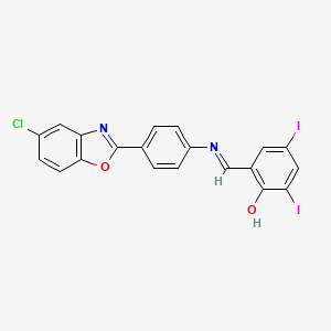 2-[(E)-{[4-(5-chloro-1,3-benzoxazol-2-yl)phenyl]imino}methyl]-4,6-diiodophenol