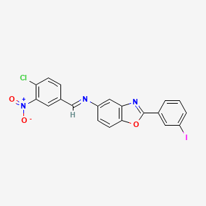 (E)-1-(4-Chloro-3-nitrophenyl)-N-[2-(3-iodophenyl)-1,3-benzoxazol-5-yl]methanimine