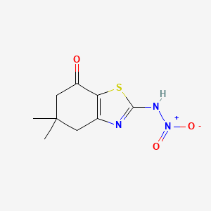 molecular formula C9H11N3O3S B15018449 5,5-dimethyl-2-(nitroamino)-5,6-dihydro-1,3-benzothiazol-7(4H)-one 