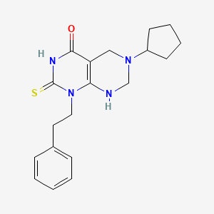 6-cyclopentyl-1-(2-phenylethyl)-2-sulfanyl-5,6,7,8-tetrahydropyrimido[4,5-d]pyrimidin-4(1H)-one