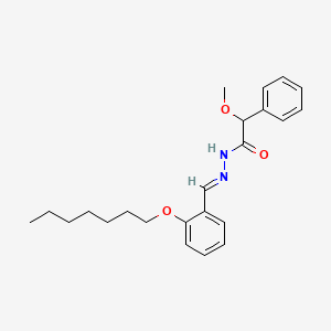 molecular formula C23H30N2O3 B15018475 N'-[(E)-[2-(Heptyloxy)phenyl]methylidene]-2-methoxy-2-phenylacetohydrazide 