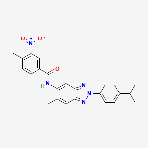 molecular formula C24H23N5O3 B15018510 4-methyl-N-{6-methyl-2-[4-(propan-2-yl)phenyl]-2H-benzotriazol-5-yl}-3-nitrobenzamide 