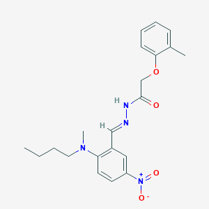 molecular formula C21H26N4O4 B15018529 N'-[(E)-{2-[butyl(methyl)amino]-5-nitrophenyl}methylidene]-2-(2-methylphenoxy)acetohydrazide 