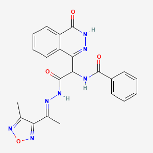 N-[2-{(2E)-2-[1-(4-methyl-1,2,5-oxadiazol-3-yl)ethylidene]hydrazinyl}-2-oxo-1-(4-oxo-3,4-dihydrophthalazin-1-yl)ethyl]benzamide