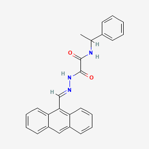 2-[(2E)-2-(anthracen-9-ylmethylidene)hydrazinyl]-2-oxo-N-(1-phenylethyl)acetamide