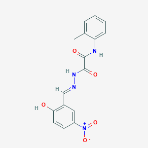 molecular formula C16H14N4O5 B15018571 2-[(2E)-2-(2-hydroxy-5-nitrobenzylidene)hydrazinyl]-N-(2-methylphenyl)-2-oxoacetamide 