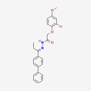 molecular formula C24H23BrN2O3 B15018601 N'-[(1E)-1-(biphenyl-4-yl)propylidene]-2-(2-bromo-4-methoxyphenoxy)acetohydrazide 