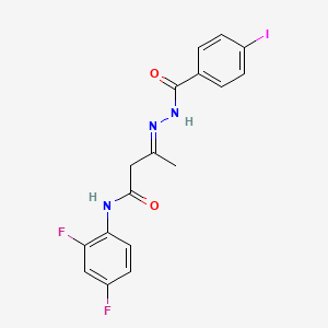 N-(2,4-Difluoro-phenyl)-3-[(4-iodo-benzoyl)-hydrazono]-butyramide